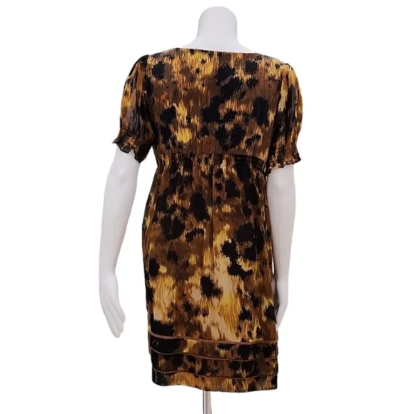 VINTAGE ECI Babydoll Tunic Top Mini Dress 10 L Appliques Rosette Ruffles Y2K - Picture 5 of 16